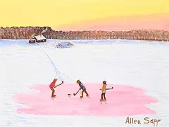 Allen Sapp, Untitled - Practice at Sunset, acrylic on canvas
