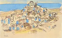 Herbert Johannes Joseph Siebner, Cycladic Islands, 1975, watercolour on paper
