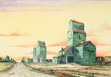 Peter J. Thompson, Untitled - Prairie Sunset, watercolour on paper
