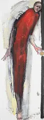 Beverly Tosh, Red Death, mixed media on paper