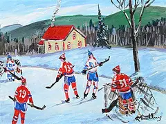 Roland Tremblay, Les Nordiques, acrylic on canvas
