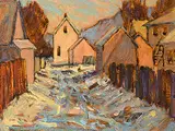 Lawrence Washburn, Out Back, Fernie, B.C., 1983, oil on canvas