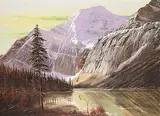 Mathew Wong, Untitled - Mountain View at Dusk, oil on canvas