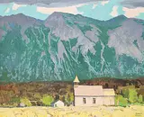 Franklin Arbuckle, Church in Lillooet, B.C., 1980, oil on wood board
