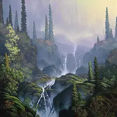 Veiled Flow by Roger D. Arndt, oil on wood board, sold Apr 2025