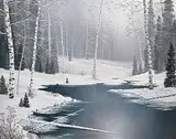Roger D. Arndt, Winter Mood, Winter Peace, oil on wood board