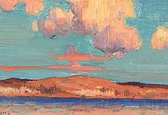 John William Beatty, Fall Colours - Sunset, Algonquin Park, oil on wood panel
