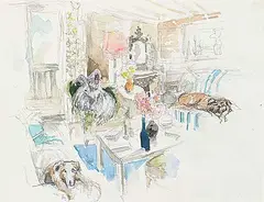 Molly Lamb Bobak, Untitled - House Rules, Negotiable, 2000, watercolour and graphite on paper