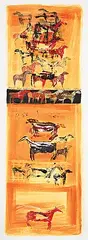 Joane Cardinal-Schubert, Horses from My Window, mixed media on paper