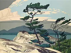 A. J. Casson, White Pine, 1947, colour silkscreen on paper board