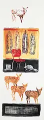Joane Cardinal-Schubert, Candy and Johnny, mixed media on paper