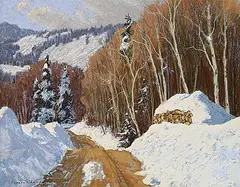 Horace Champagne, Untitled - Winter Road, pastel on paper