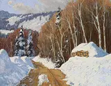 Horace Champagne, Untitled - Winter Road, pastel on paper