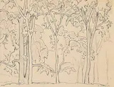 A. J. Casson, Untitled - Trees, graphite on paper