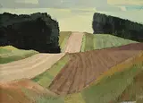 Alan Caswell Collier, East of Lacombe, Alberta, oil on wood board