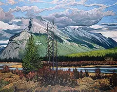 Robert Florian, Early Evening, Vermilion Lakes, Banff, oil on canvas