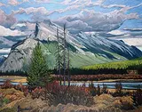 Robert Florian, Early Evening, Vermilion Lakes, Banff, oil on canvas