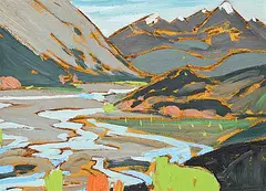 Edward William Godwin, Untitled - Effervescent Valley, oil on wood panel