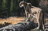 Darren Haley, Longview Lookout [Cougar], 1998, oil on wood board