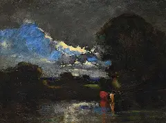 John A. Hammond, Pastoral, oil on paper board