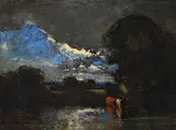 John A. Hammond, Pastoral, oil on paper board