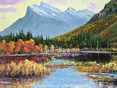 Mount Rundle [Banff] by Ron Hedrick, oil on canvas, sold Apr 2025