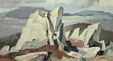 Hilton Macdonald Hassell, Memory of Port de Grave, Nfld., oil on wood board