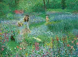 Zhong-Yang Huang, Gathering Flowers, oil on wood board