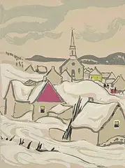 A. Y. Jackson, Chapel in the Snow, colour silkscreen on paper