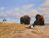 Yvette Lantz, Plains Drifters, oil on canvas