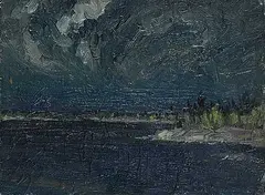 J. E. H. MacDonald, Georgian Bay, The Squall, 1915, oil on paper board