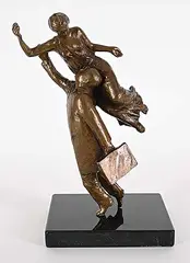 William Hadd McElcheran, Untitled - Business Man and Muse, 1989, bronze sculpture
