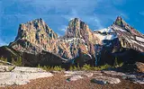 Hubert Nanzer, The Three Sisters [Near Canmore], 2010, oil on canvas