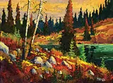Neil Patterson, Down By The Lake, oil on wood board