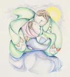 Daphne Odjig, A Soft Wind Blew, 1992, coloured pencil on paper