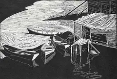 Walter J. Phillips, Snake Island, Lake Winnipeg, 1931, wood engraving on paper