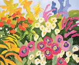 Claude A. Simard, July Garden View, 1999, acrylic on canvas