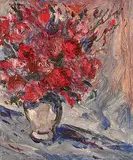William Lewy Leroy Stevenson, Mixed Roses, oil on wood board