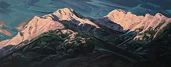 Rene Thibault, West of Banff, Looking East, acrylic on canvas