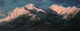 Rene Thibault, West of Banff, Looking East, acrylic on canvas