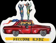 Gabrielle K. Brown, Freedom Ride, acrylic on wood panel