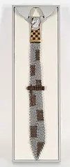 Jeff De Boer, Untitled - Chess Tie, 1991, chainmail and mixed media tie sculpture