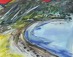 Maureen Enns, Beach Sand [Kamchatka], 1996, mixed media on paper