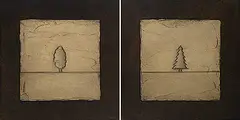 Richard Gorenko, The Same, but Different [Diptych], 1997, mixed media on wood board