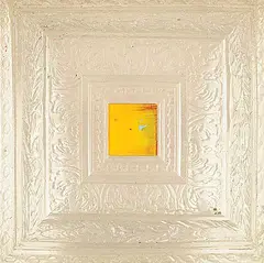 Bradley Harms, Untitled - Yellow, Blue and Red in Ornate Acrylic Frame, mixed media hanging sculpture