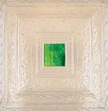 Bradley Harms, Untitled - Green and Black in Ornate Acrylic Frame, mixed media hanging sculpture