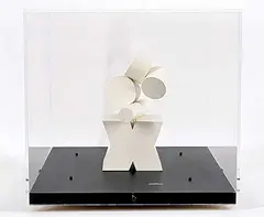Ron Kostyniuk, Untitled - X and O's, mixed media sculpture in plexiglass box