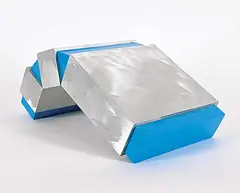 Ron Kostyniuk, Untitled - Blue and Silver Arch, mixed media sculpture