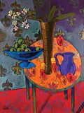 Grant Leier, Green Oranges and Blue Jug on Love Glow Table