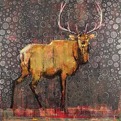 Les Thomas, Animal Painting #016-1348 [Elk], 2016, oil on canvas